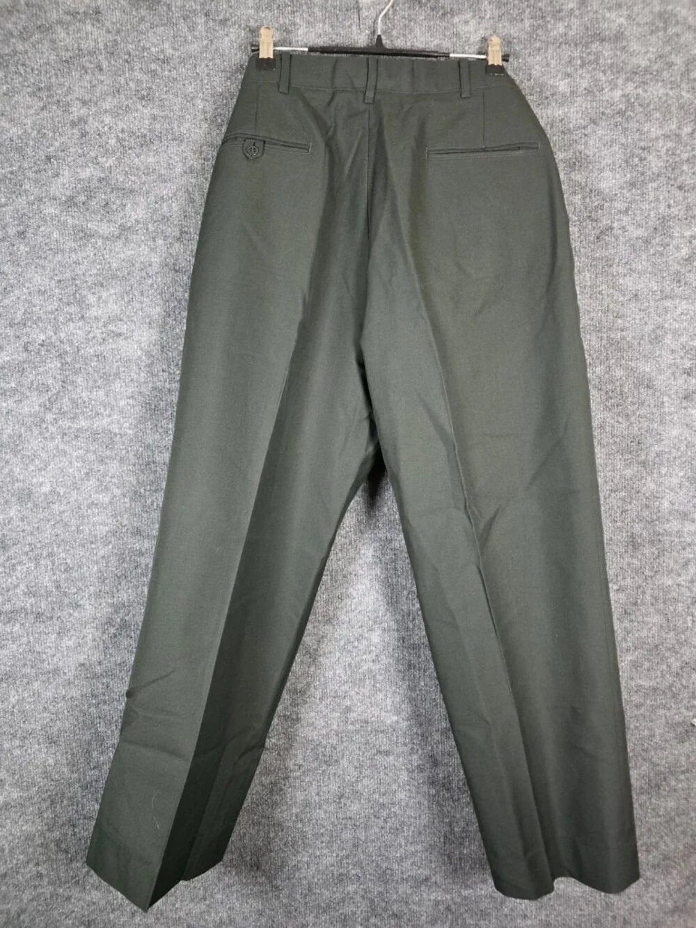Vintage DSCP US Army Dress Pants Mens 33S Green Poly Wool Uniform Trousers 90s